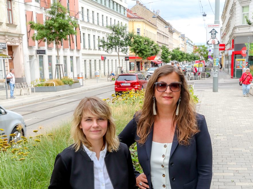 Stefanie Lamp, Bezirksvorsteherin von Ottakring, und Planungsstadträtin Ulli Sima.