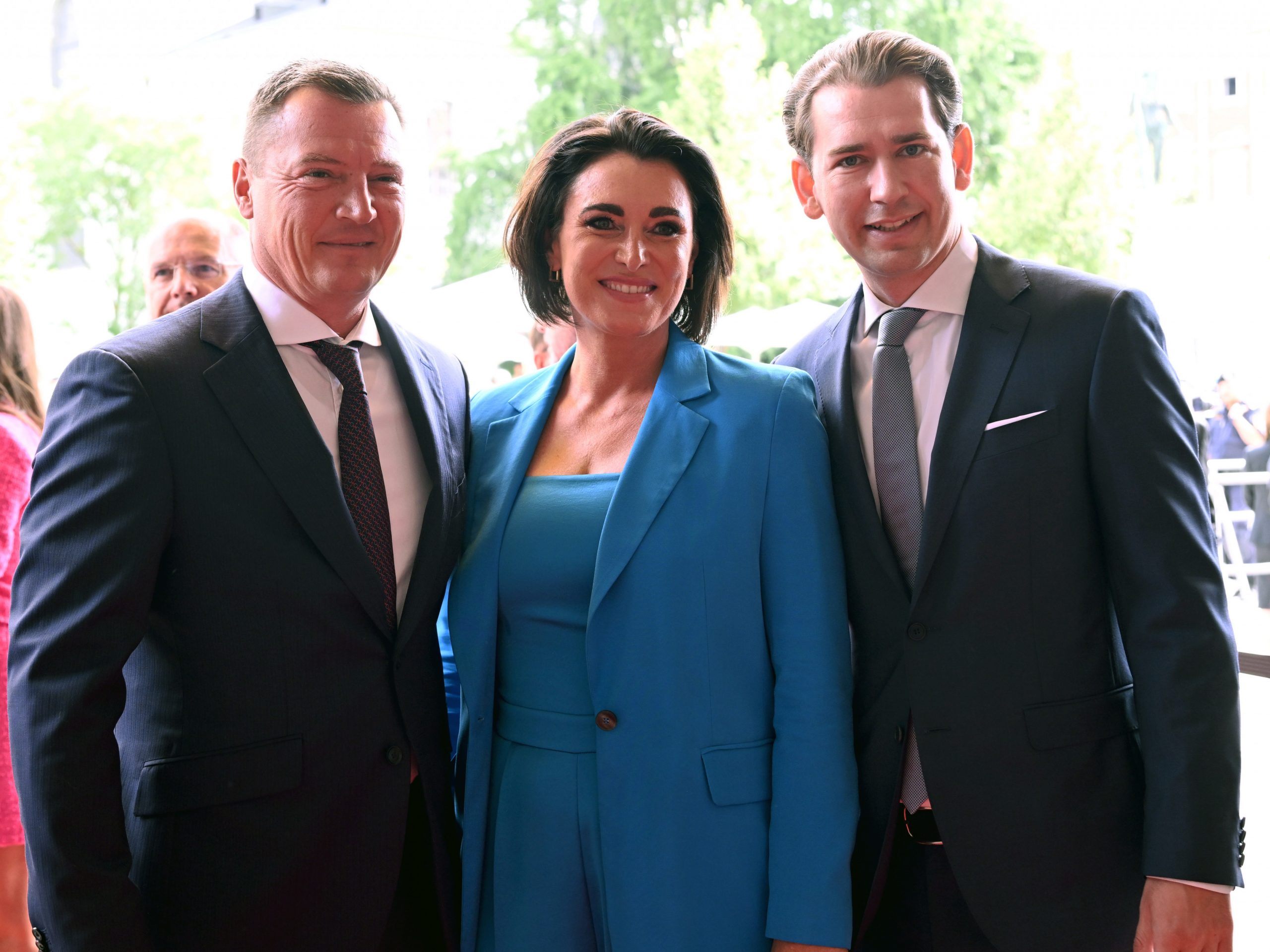 (v.l.) Unternehmer Markus Friesacher, Elisabeth Köstinger und der ehemalige BK Sebastian Kurz.