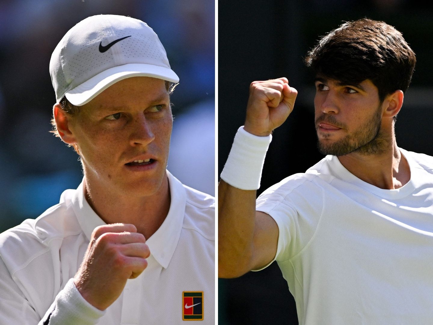 Jannik Sinner steht nach einem klaren Sieg über Novak Djokovic erstmals im Wimbledon-Finale und trifft dort am Sonntag auf den spanischen Titelverteidiger Carlos Alcaraz. Jannik Sinner steht nach einem klaren Sieg über Novak Djokovic erstmals im Wimbledon-Finale und trifft dort am Sonntag auf den spanischen Titelverteidiger Carlos Alcaraz.