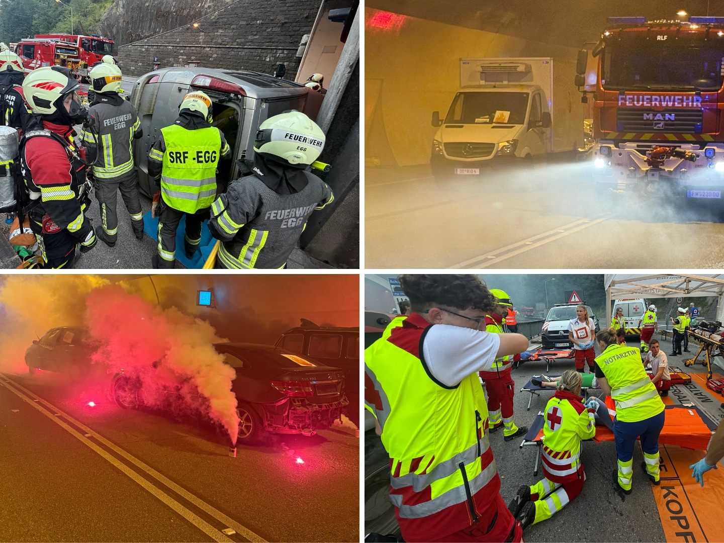 Großübung am Mittwochabend im Achraintunnel. Großübung am Mittwochabend im Achraintunnel.