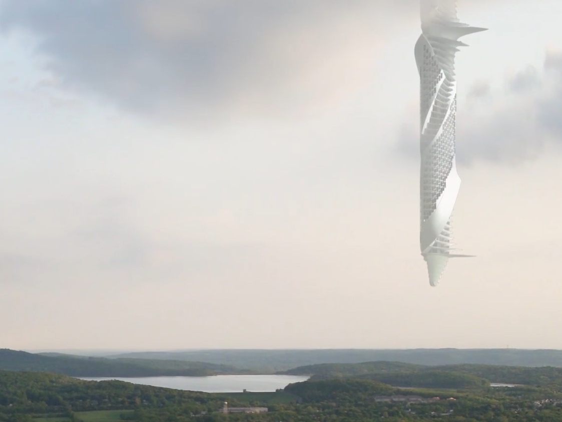 Analemma Tower: Ein schwebender Wolkenkratzer an einem Asteroiden. Science-Fiction oder Zukunft der Architektur? Analemma Tower: Ein schwebender Wolkenkratzer an einem Asteroiden. Science-Fiction oder Zukunft der Architektur?