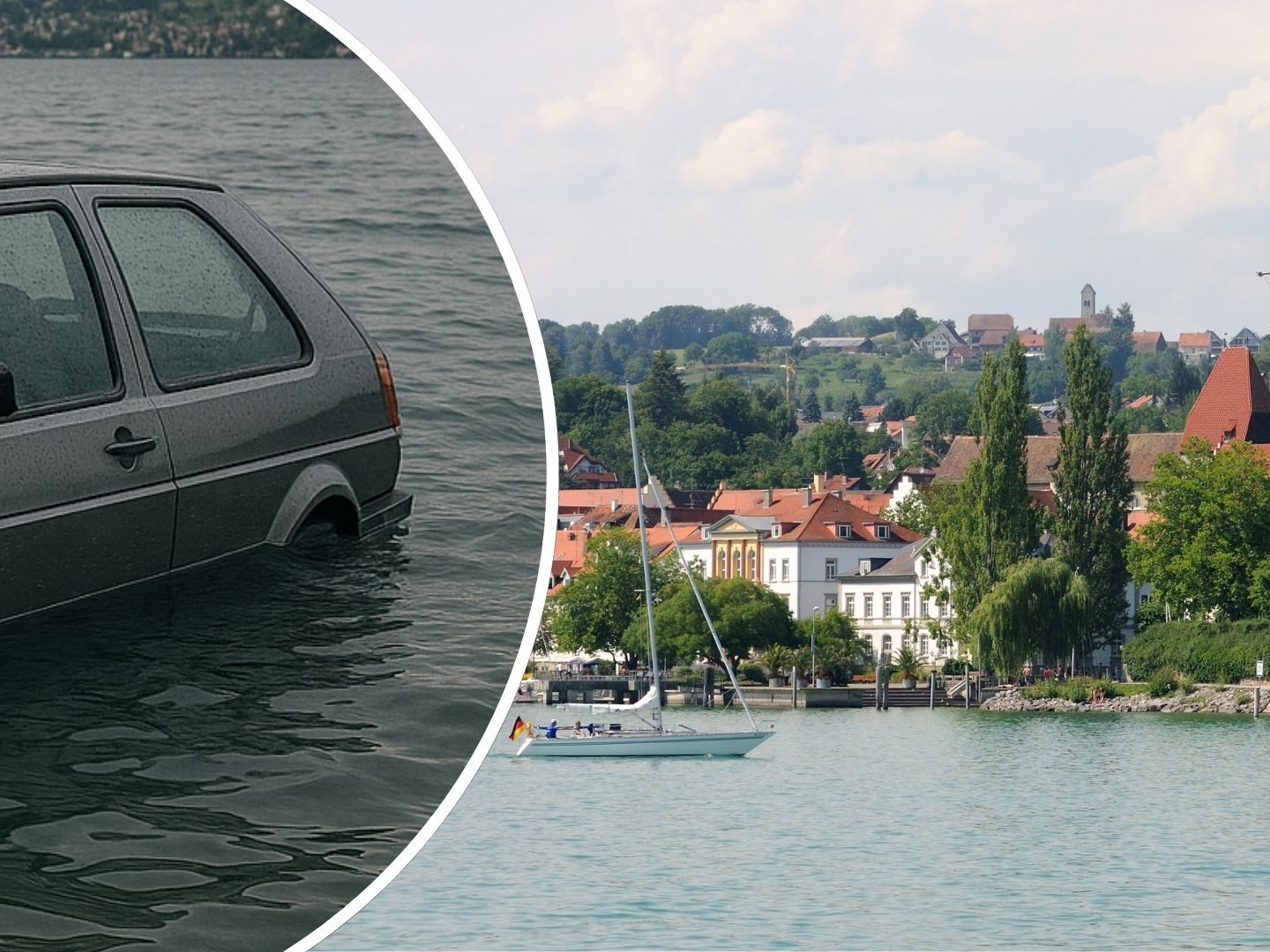 89-Jährige fährt in Bodensee. (Symbolbild mit KI erstellt)