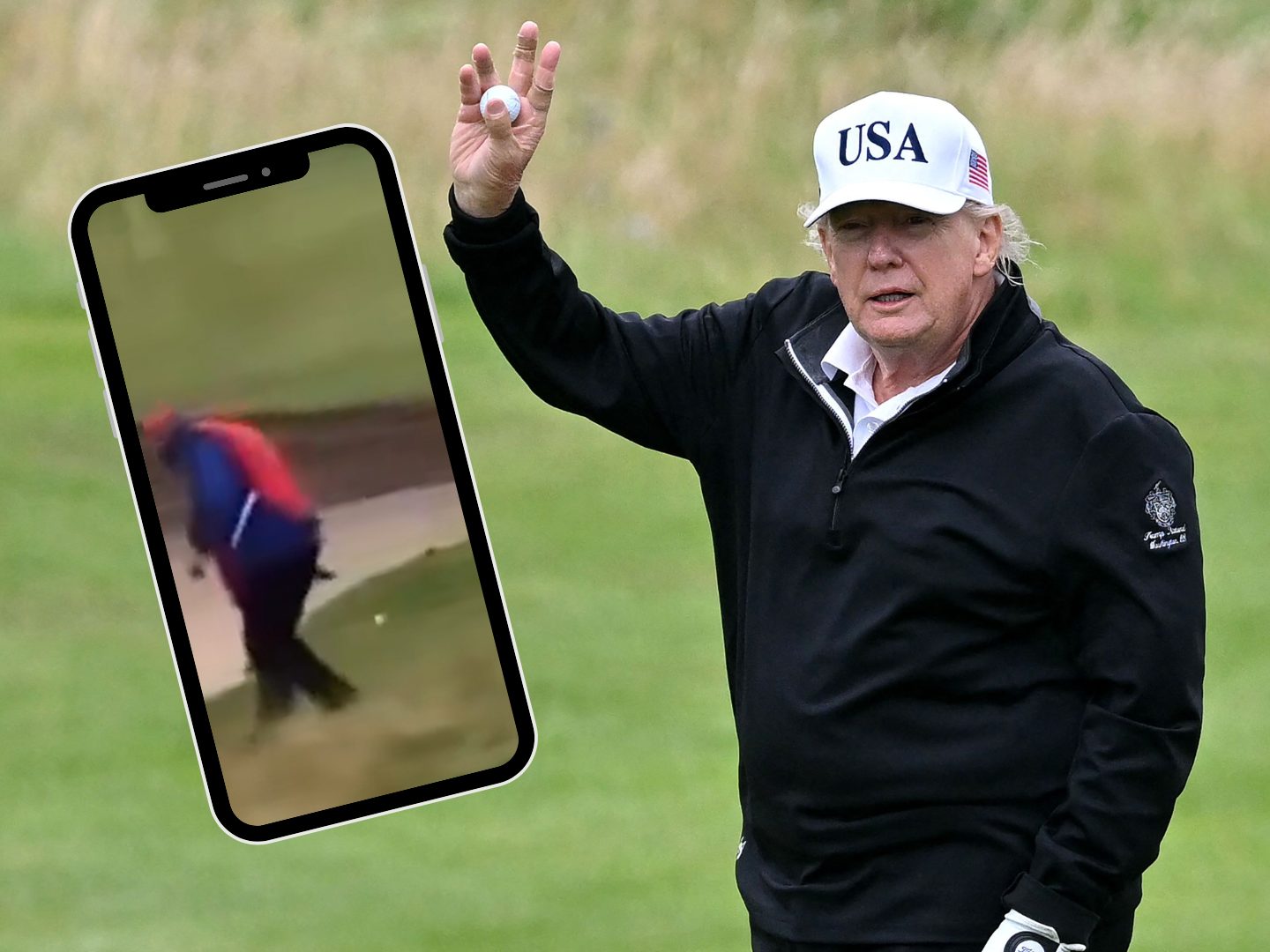 Viral-Video aus Schottland: Wirft Trumps Caddy den Ball statt zu schlagen?