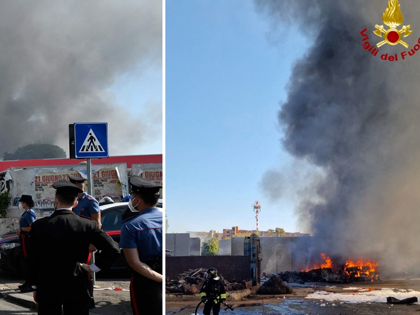 Mehrere Einsatzkräfte wurden verletzt, dichter Rauch war kilometerweit sichtbar. Mehrere Einsatzkräfte wurden verletzt, dichter Rauch war kilometerweit sichtbar.