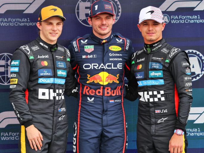Verstappen, Piastri und Norris starten am Sonntag auf den ersten drei Plätzen. Verstappen, Piastri und Norris starten am Sonntag auf den ersten drei Plätzen.