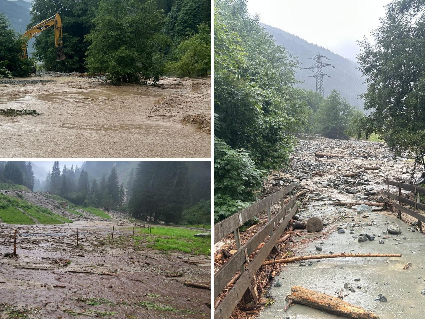 Ill trat über Ufer: Schäden nach Unwettern im Montafon. Ill trat über Ufer: Schäden nach Unwettern im Montafon.