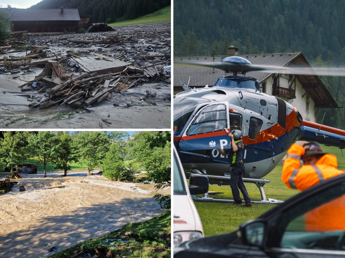 Tirol: 100 Personen nach Muren von Berghütten ausgeflogen.