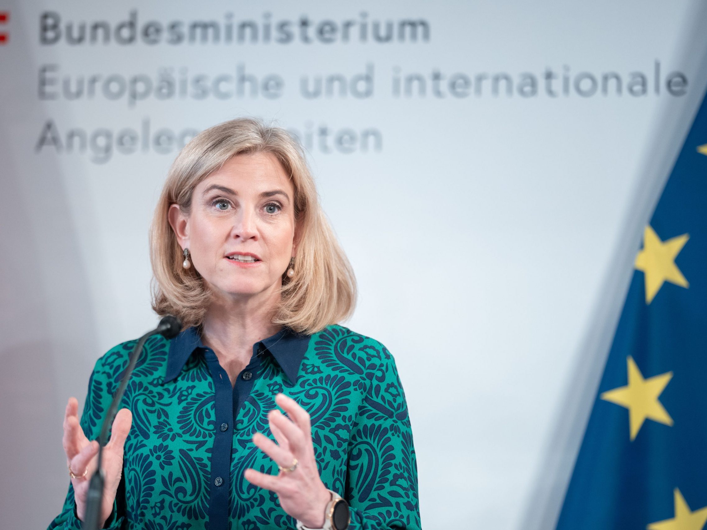 Außenministerin Beate Meinl-Reisinger. Außenministerin Beate Meinl-Reisinger.