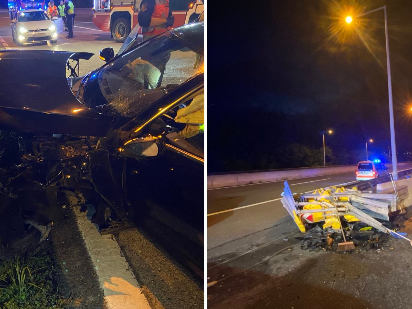 Der Unfall forderte zwei Verletzte. Der Unfall forderte zwei Verletzte.