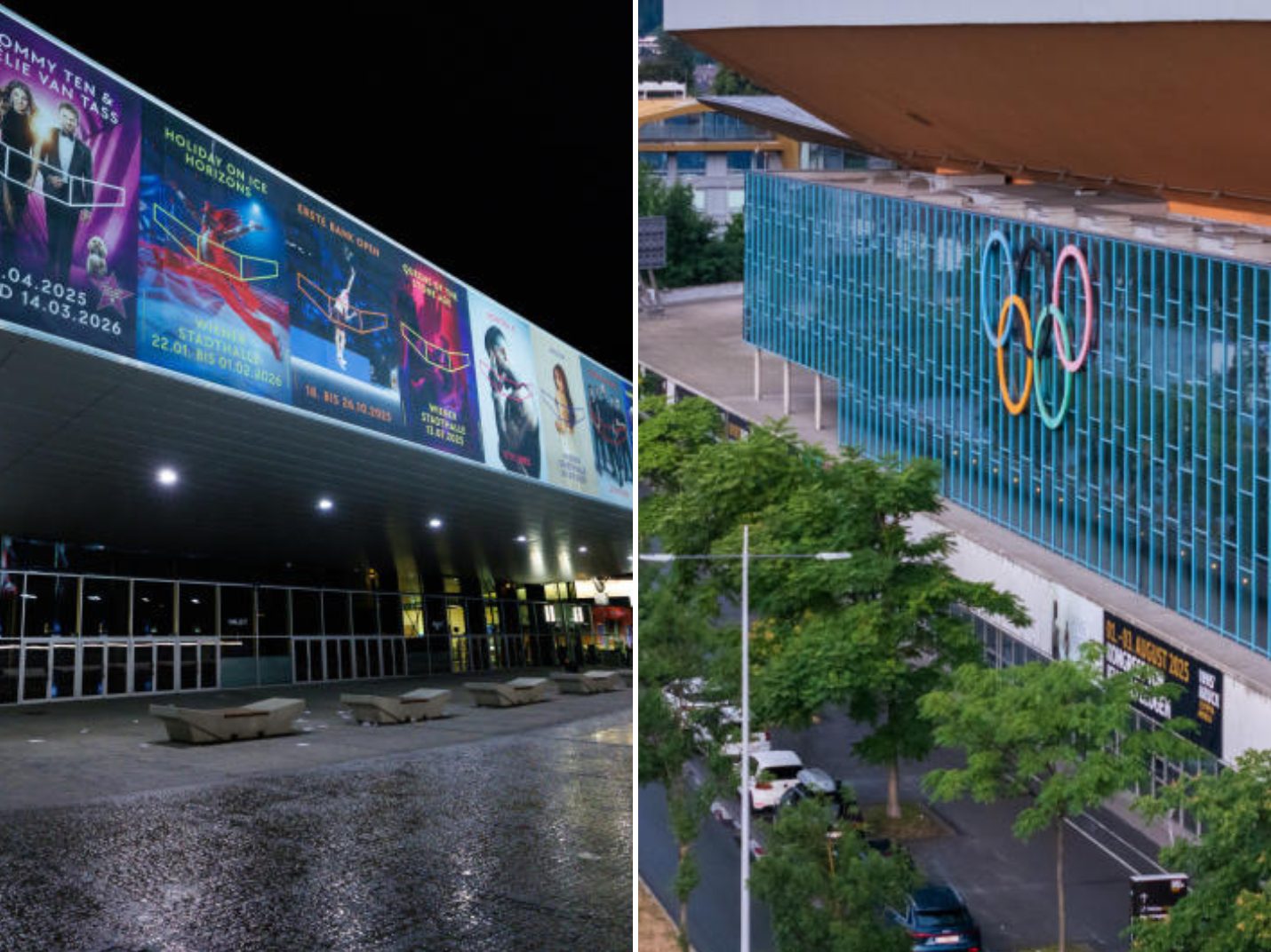 Wiener Stadthalle gegen Olympiahalle Innsbruck.