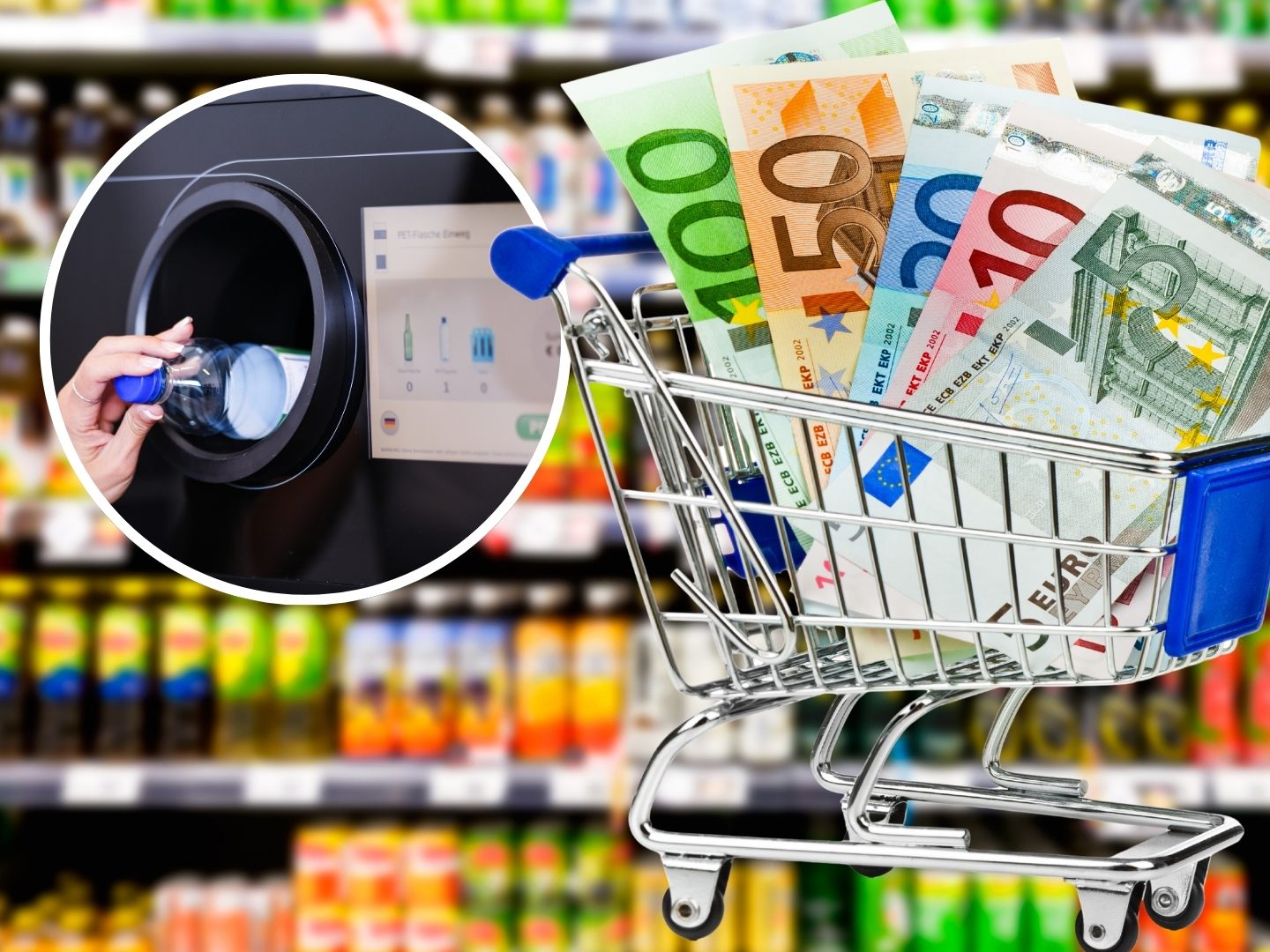 Mit jeder zurückgegebenen Flasche oder Dose erhalten Supermärkte zusätzlich bis zu vier Cent als Vergütung. Mit jeder zurückgegebenen Flasche oder Dose erhalten Supermärkte zusätzlich bis zu vier Cent als Vergütung.