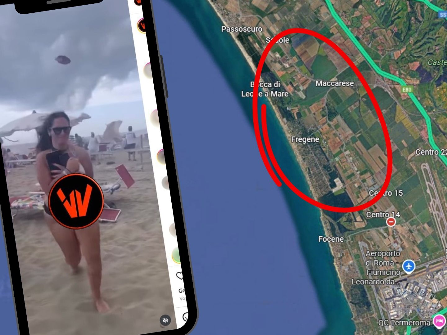 Windhose westlich von Rom versetzte Badegäste in Panik.