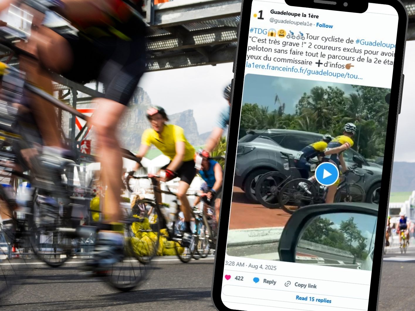 Video zeigt Betrug: Radprofis bei Tour de Guadeloupe disqualifiziert. Video zeigt Betrug: Radprofis bei Tour de Guadeloupe disqualifiziert.