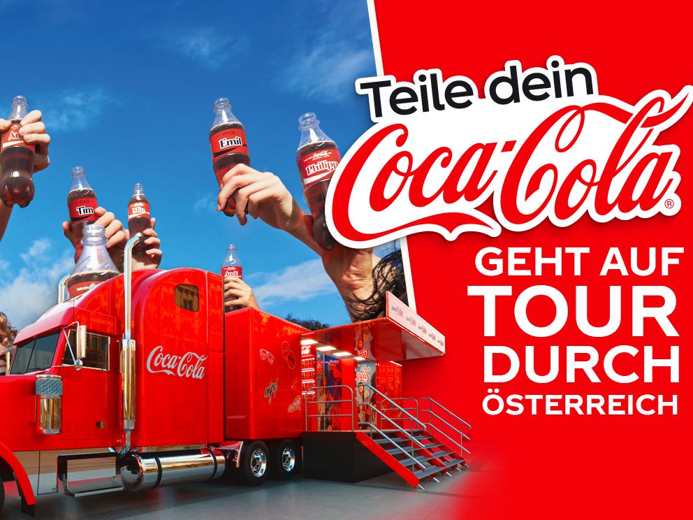 Der Coca-Cola Truck bringt wieder Stimmung in die Regionen.