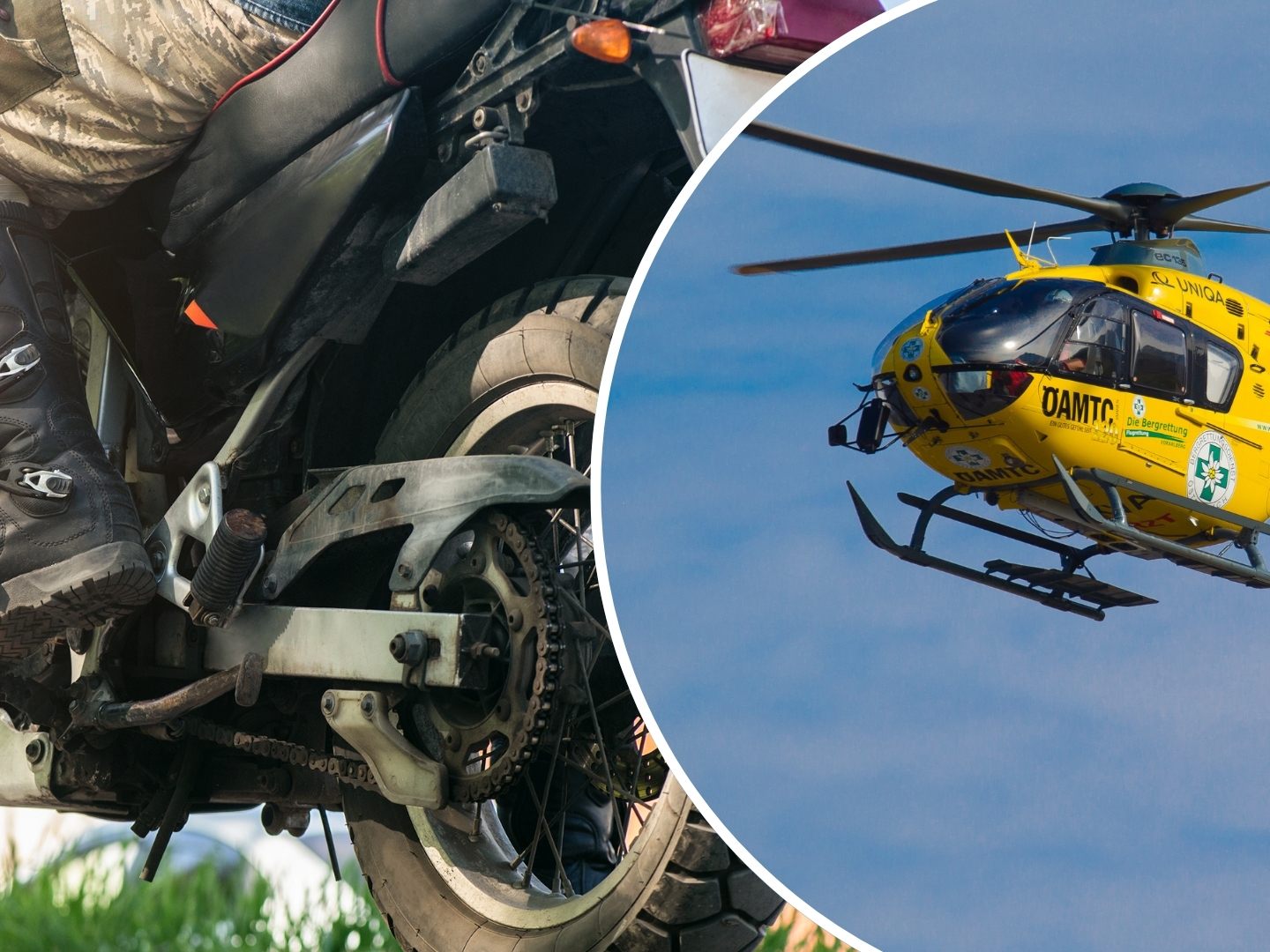Der verletzte Motorradfahrer wurde mit dem Notarzthubschrauber C8 in Landeskrankenhaus Feldkirch geflogen. Der verletzte Motorradfahrer wurde mit dem Notarzthubschrauber C8 in Landeskrankenhaus Feldkirch geflogen.