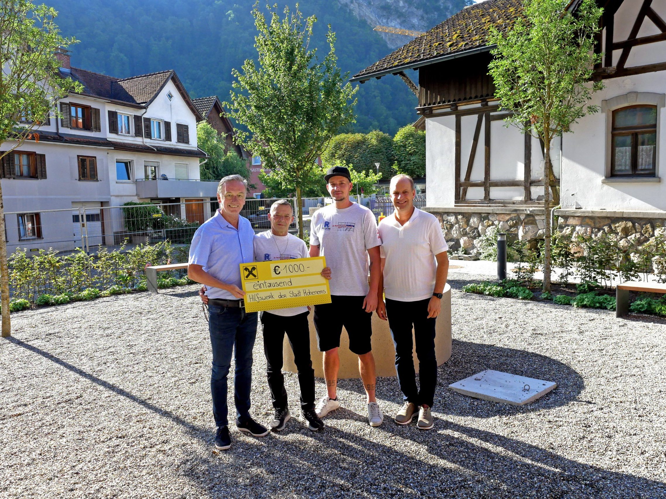 v. l. Christof Jagg, Werner und Martin Rampler, Bgm. Dieter Egger