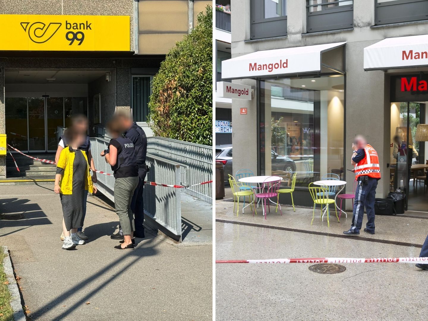 Festnahmen nach Raubüberfällen auf Post und Bäckerei.