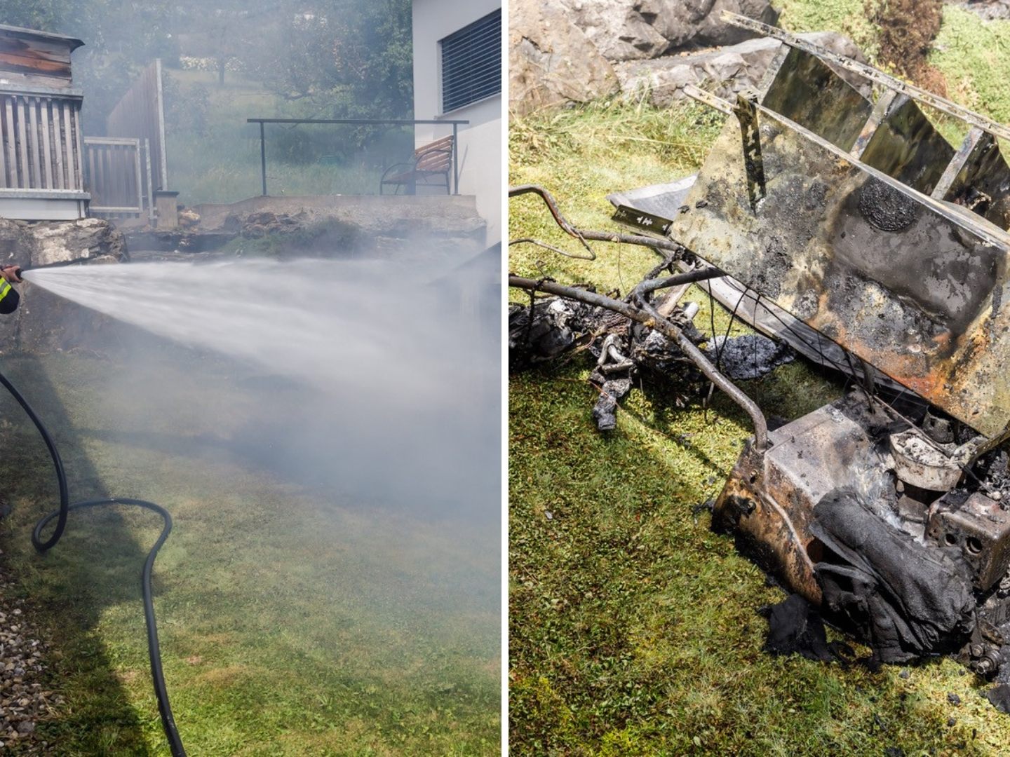 Die Feuerwehr Thüringerberg konnte den Brand rasch löschen.
