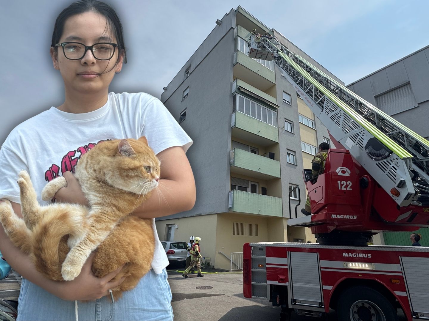 Vanessa Ho flüchtete mit ihrem Kater aus der Wohnung.