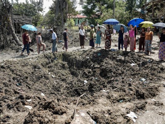 Schäden nach Armeeangriff in Myanmar (Themenbild) Schäden nach Armeeangriff in Myanmar (Themenbild)