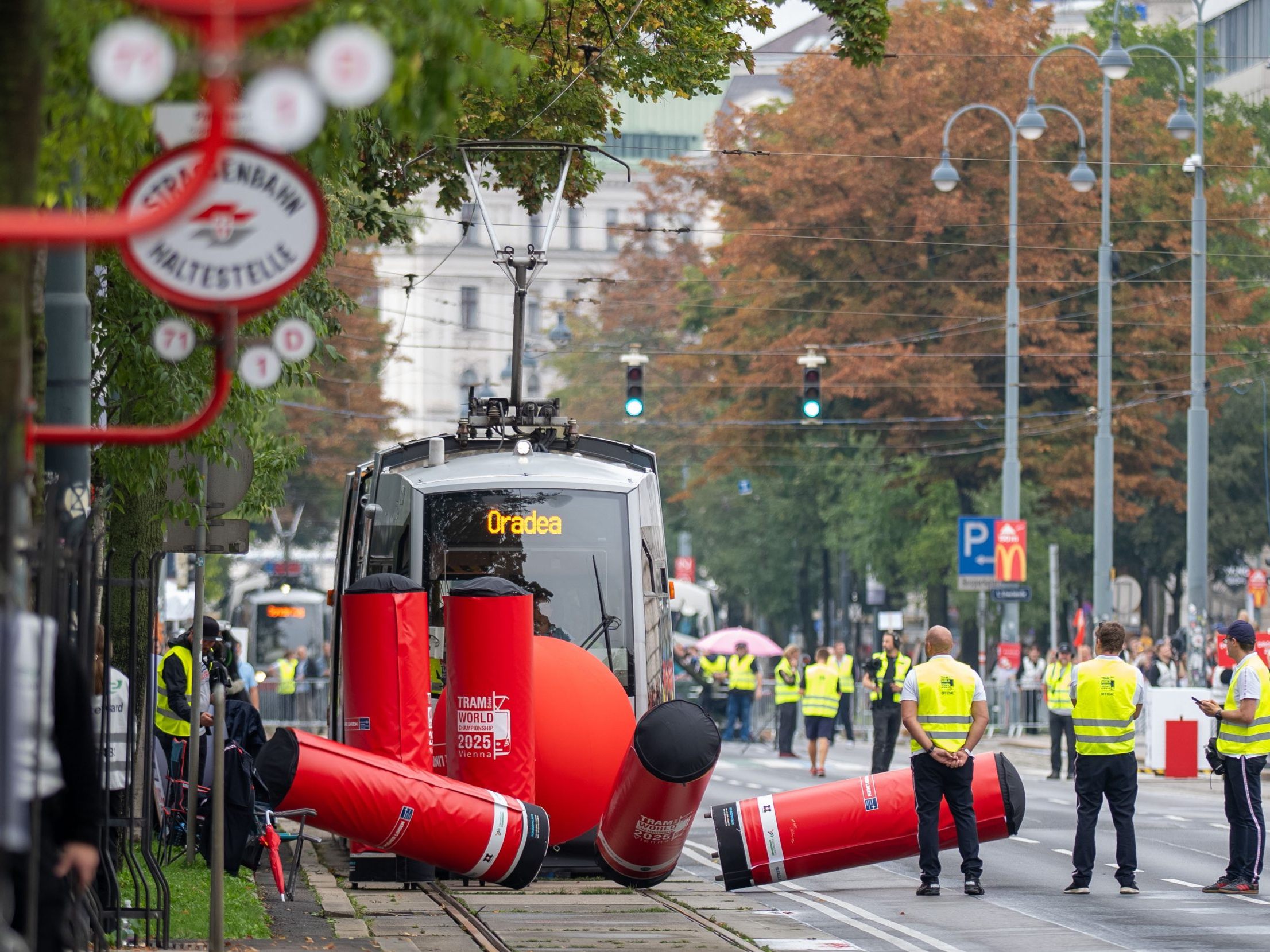 Die Tram-WM sorgt für ungewohnte Bilder in Wien.