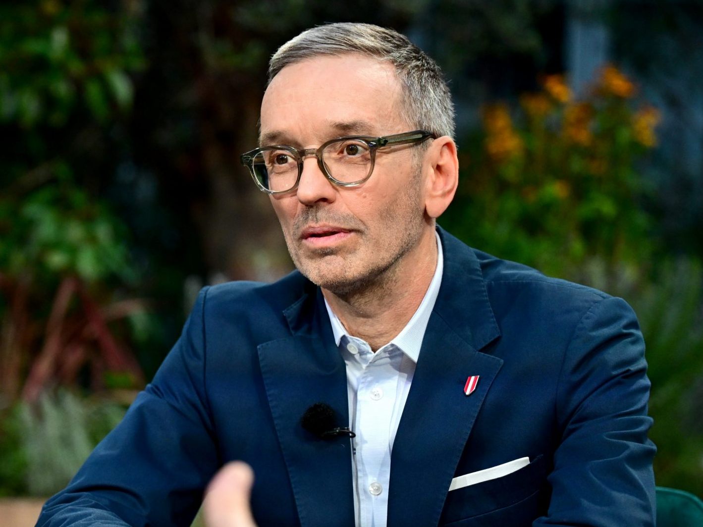 Herbert Kickl (FPÖ) im Gespräch mit ORF-Journalist Klaus Webhofer beim Sommergespräch am 8. September 2025 in Wien.