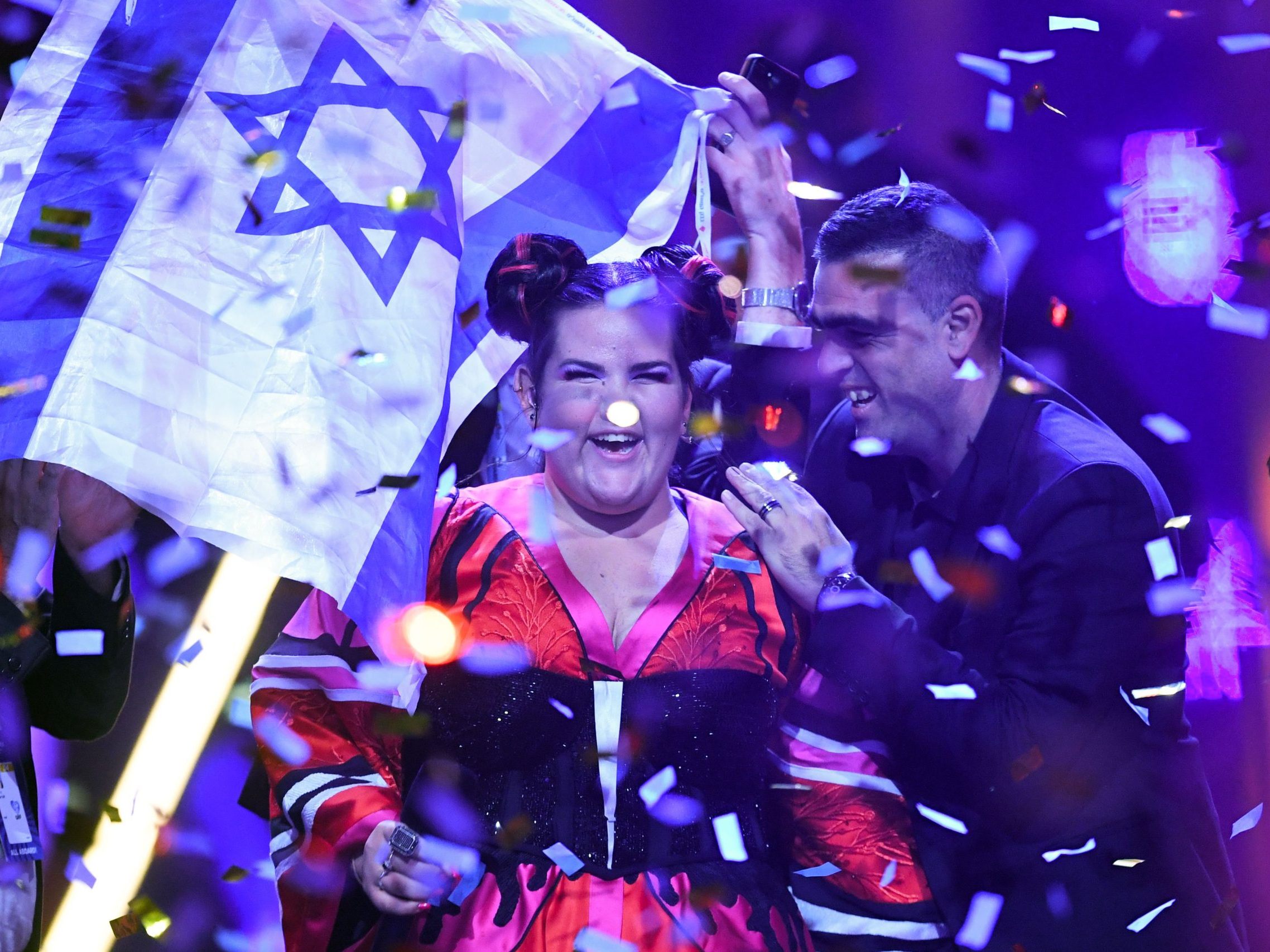 Der bislang letzte ESC-Sieg für Israel: Netta Barzilai setzte sich 2018 in Portugal durch.