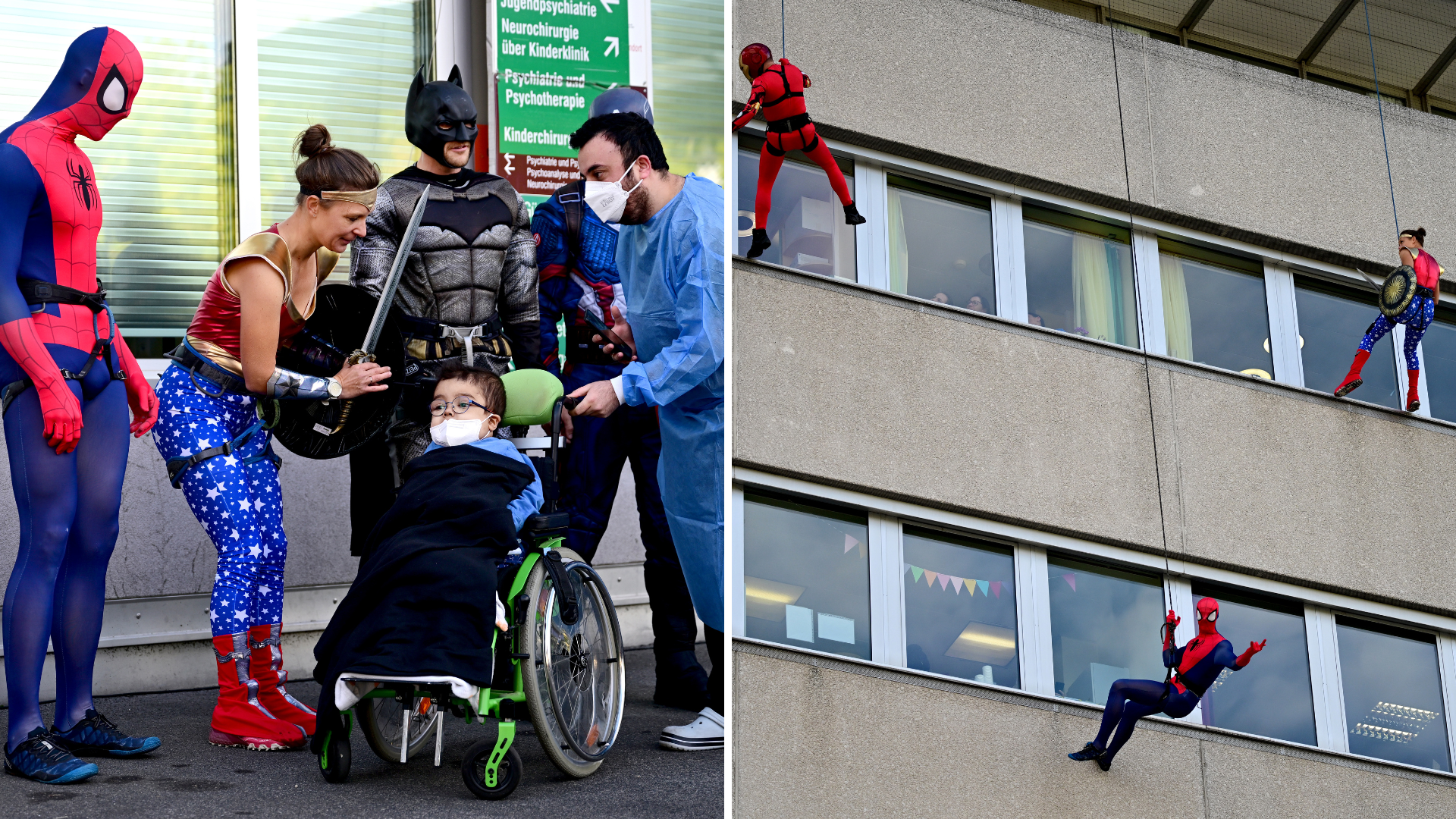 WEGA-Beamte als Superhelden: Spektakuläre Aktion am AKH Wien