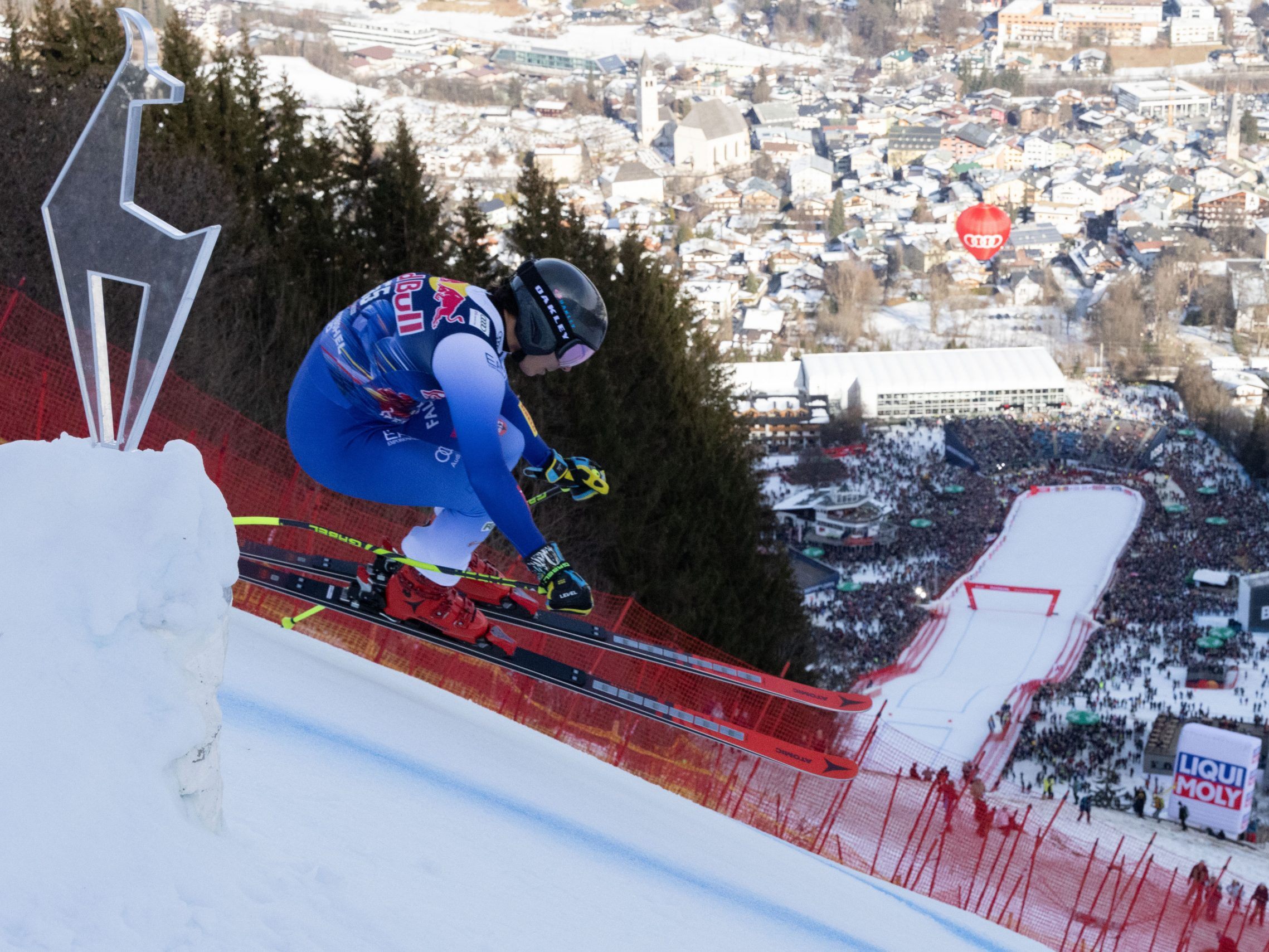 Matteo Franzoso (Italien) beim Abfahrtsrennen in Kitzbühel im Jänner 2025. Matteo Franzoso (Italien) beim Abfahrtsrennen in Kitzbühel im Jänner 2025.