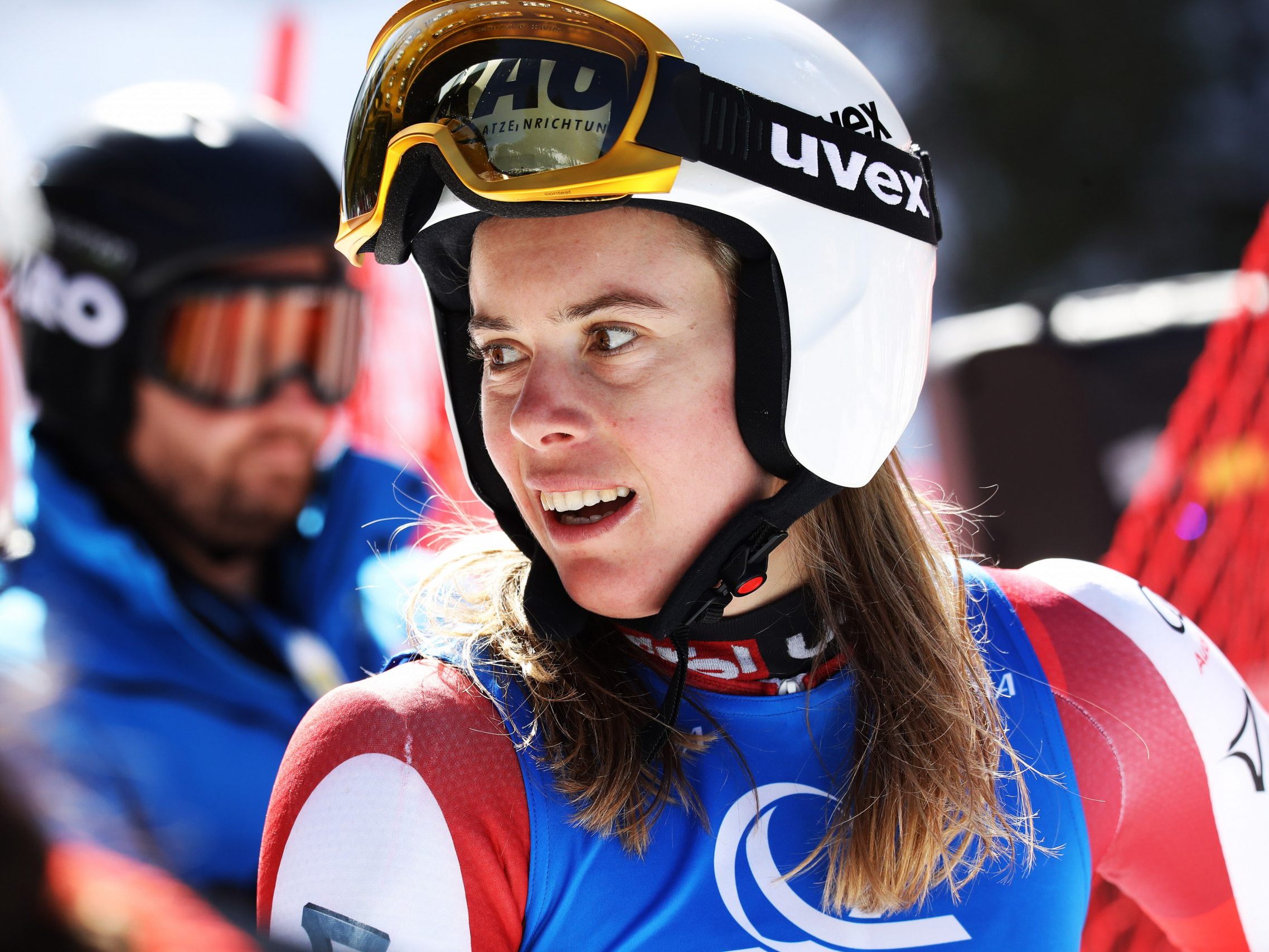 Katharina Liensberger (Österreich) bei den Österreichischen Meisterschaften im Riesentorlauf am 12. April 2024 in Schladming. Katharina Liensberger (Österreich) bei den Österreichischen Meisterschaften im Riesentorlauf am 12. April 2024 in Schladming.
