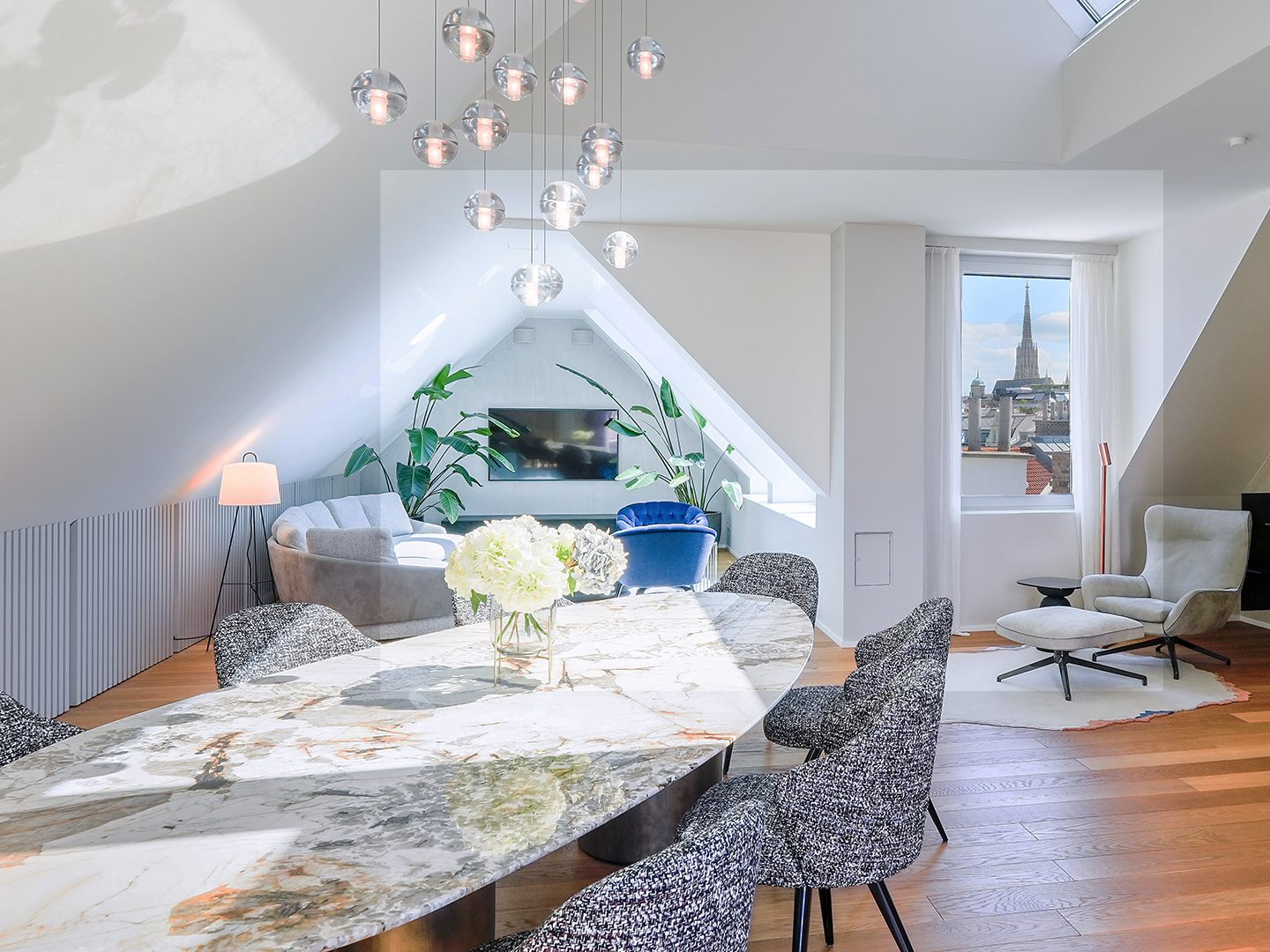 Das Penthouse ist im Norden des 1. Bezirks angesiedelt.