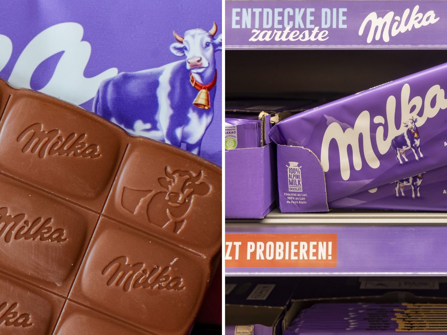 Die Milka-Tafel enthält nur noch 90 Gramm – der Hinweis auf die reduzierte Füllmenge ist laut Verbraucherschützern zwar vorhanden, jedoch nur klein auf der Verpackung aufgedruckt und wird im Supermarktregal häufig von Kartonlaschen verdeckt. Die Milka-Tafel enthält nur noch 90 Gramm – der Hinweis auf die reduzierte Füllmenge ist laut Verbraucherschützern zwar vorhanden, jedoch nur klein auf der Verpackung aufgedruckt und wird im Supermarktregal häufig von Kartonlaschen verdeckt.