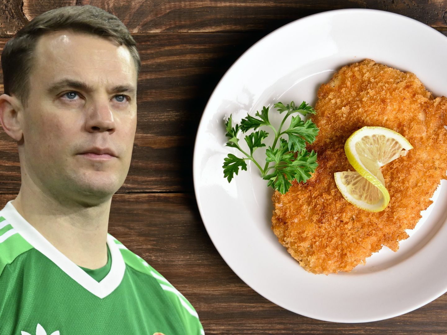 Manuel Neuers Schnitzel sorgt für Aufregung. Manuel Neuers Schnitzel sorgt für Aufregung.
