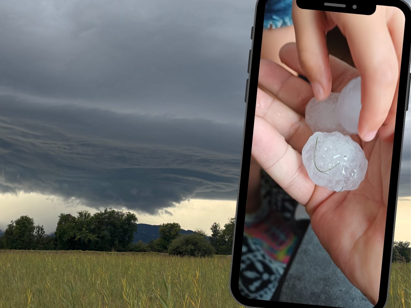 Im nördlichen Rheintal fielen teilweise richtig große Hagelkörner vom Himmel.