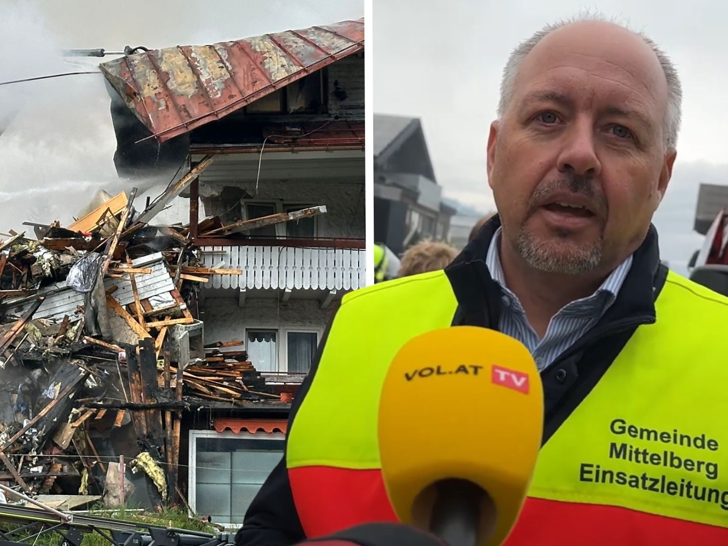 Nach dem Großbrand in Hirschegg bedankt sich Bürgermeister Joachim Fritz bei allen Einsatzkräften und Helfern. Nach dem Großbrand in Hirschegg bedankt sich Bürgermeister Joachim Fritz bei allen Einsatzkräften und Helfern.