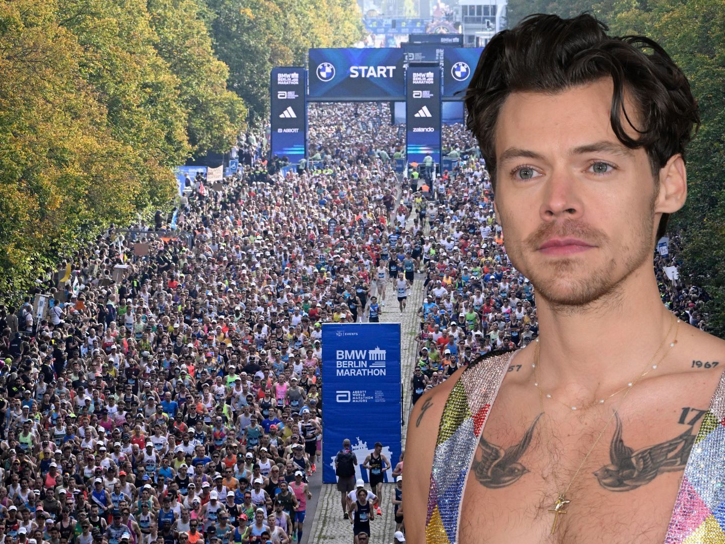 Harry Styles war unter den Läufern des Berlin Marathons. Harry Styles war unter den Läufern des Berlin Marathons.