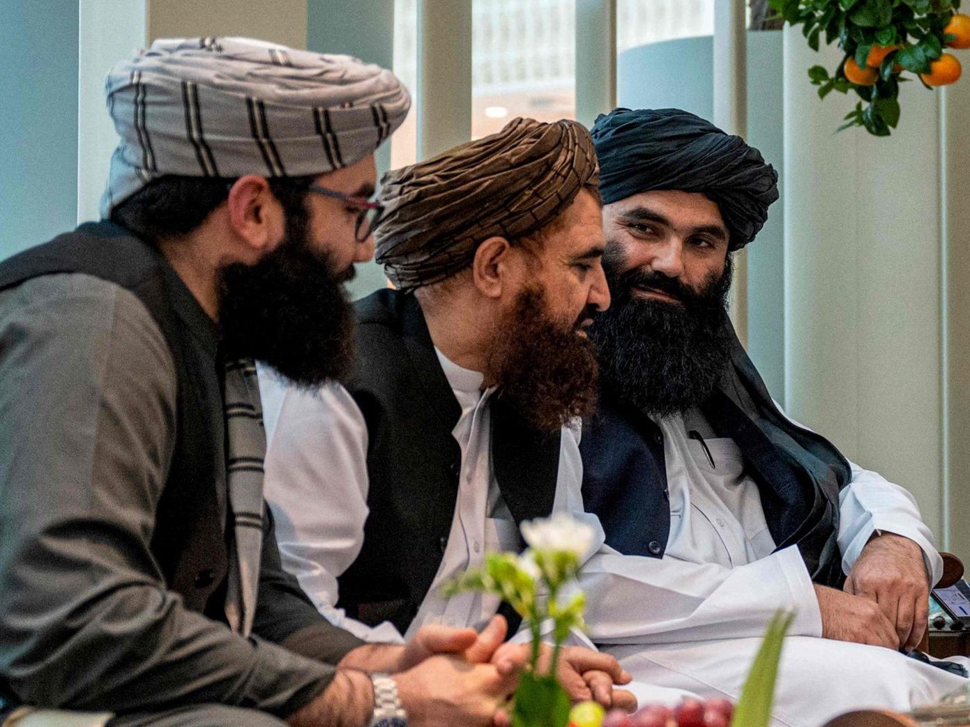Foto einer Taliban-Delegation. Foto einer Taliban-Delegation.