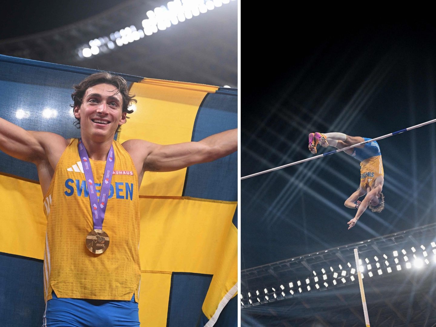 Duplantis fliegt in Tokio mit einem neuen Weltrekord zu WM-Gold. Duplantis fliegt in Tokio mit einem neuen Weltrekord zu WM-Gold.