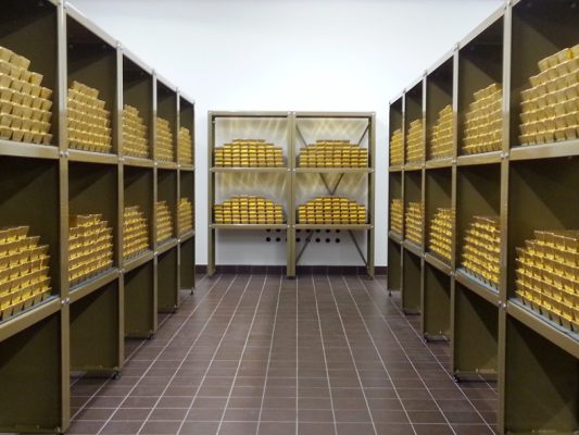 Teile des tonnenschweren Austro-Goldschatzes in der Nationalbank Teile des tonnenschweren Austro-Goldschatzes in der Nationalbank
