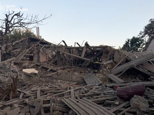 Zerstörte Gebäude in Saporischschja Zerstörte Gebäude in Saporischschja