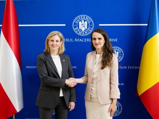 Außenministerinnen Beater Meinl-Reisinger und Oana Toiu Außenministerinnen Beater Meinl-Reisinger und Oana Toiu