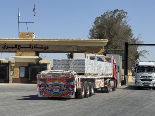 Hilfsgüter auf dem Weg in den Gazastreifen