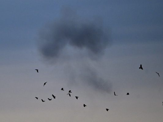 Rauch nach Raketenangriff über Kiew Rauch nach Raketenangriff über Kiew