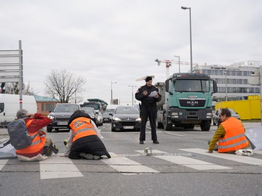 Eine Aktion im Februar 2023 in Wien