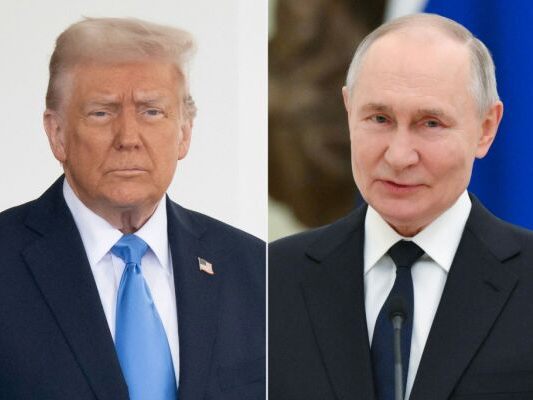Auf dem Bild sieht man die Präsidenten Donald Trump und Wladimir Putin.