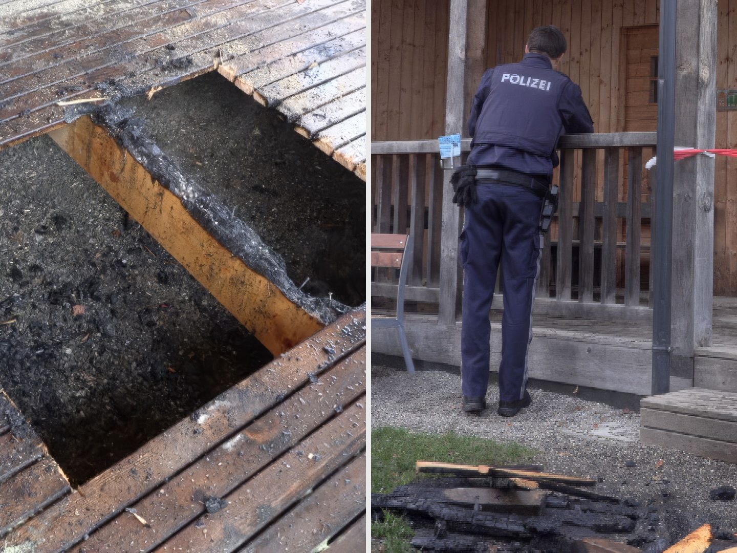 In Dornbirn-Rohrbach ist am Samstag ein Spielhaus auf einem Kindergartenareal in Brand geraten
