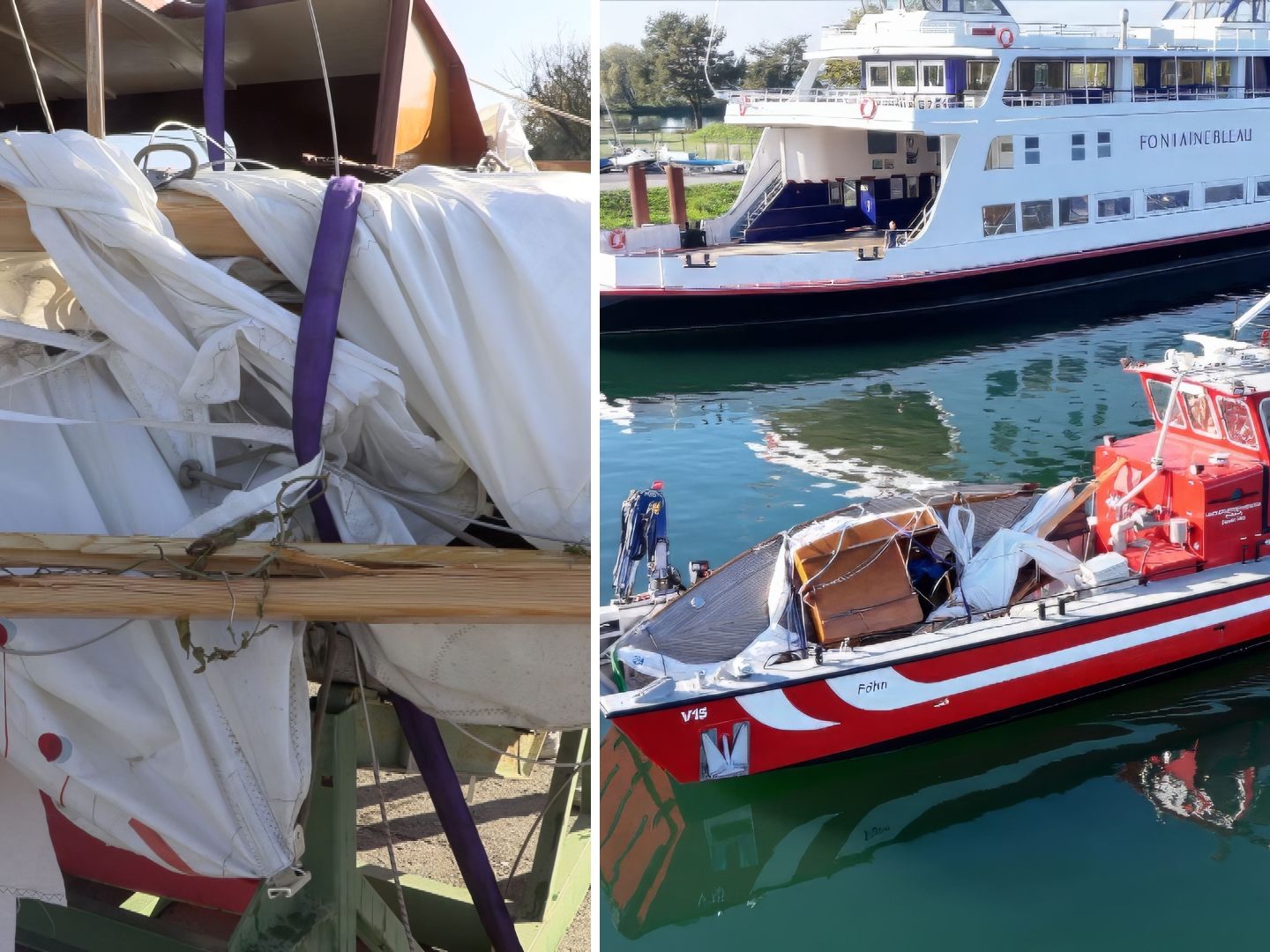 Im Einsatz war unter anderem das Feuerwehrboot "Föhn".