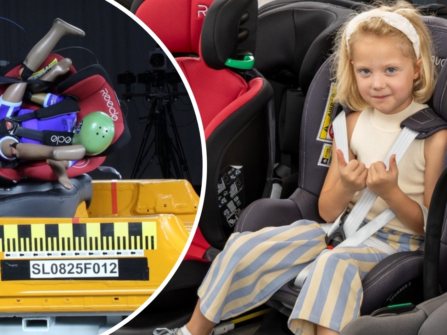 Fünf Autokindersitze waren "gut", acht "befriedigend" und drei "nicht genügend".