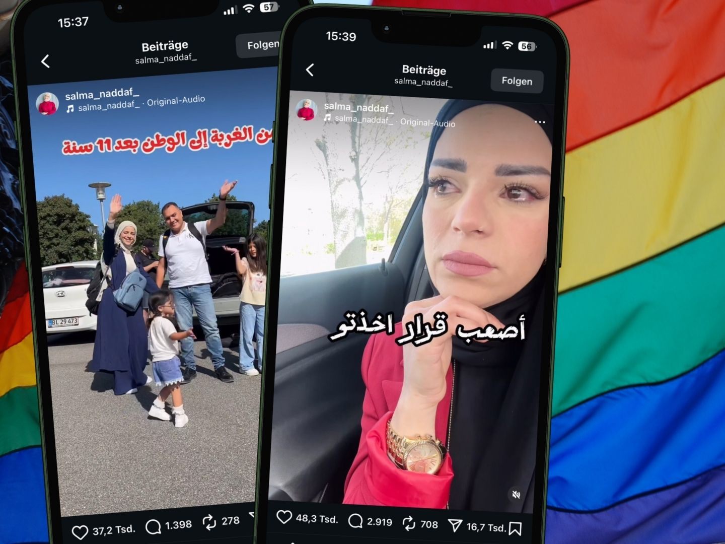 Influencerin Salma Naddaf verlässt Dänemark und kehrt mit ihren Kindern nach Syrien zurück – aus Protest gegen westliche Werte und Pride-Symbole an Schulen.