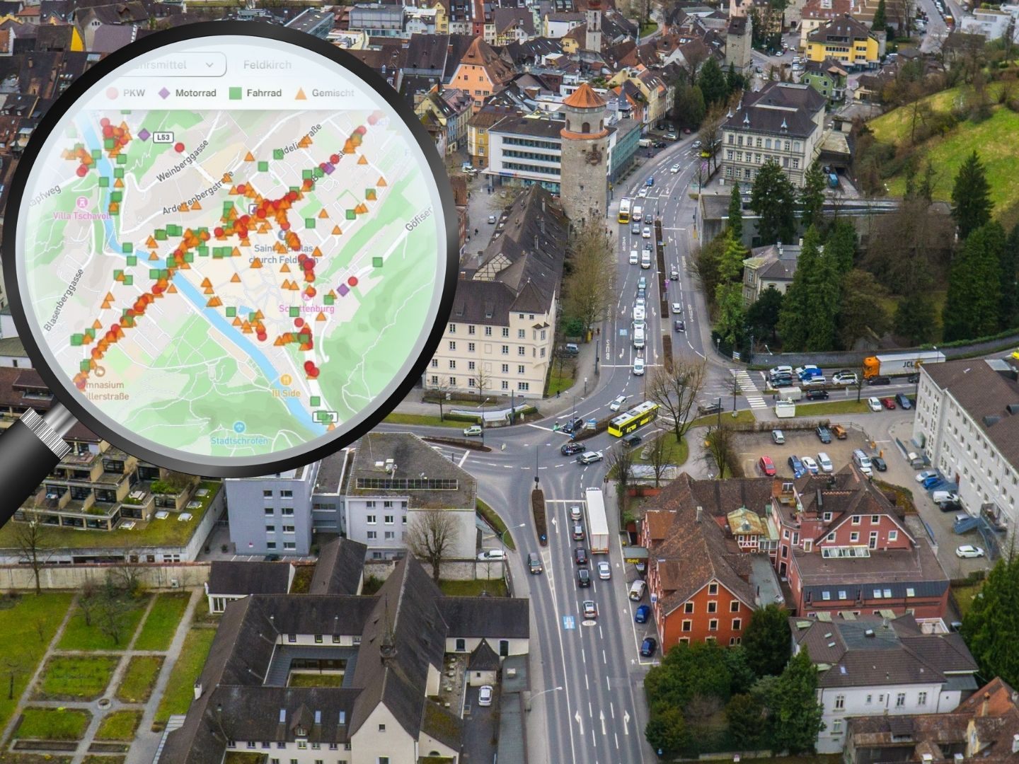 Feldkirch im Unfallvergleich: Leichter Anstieg, aber stabile Lage.